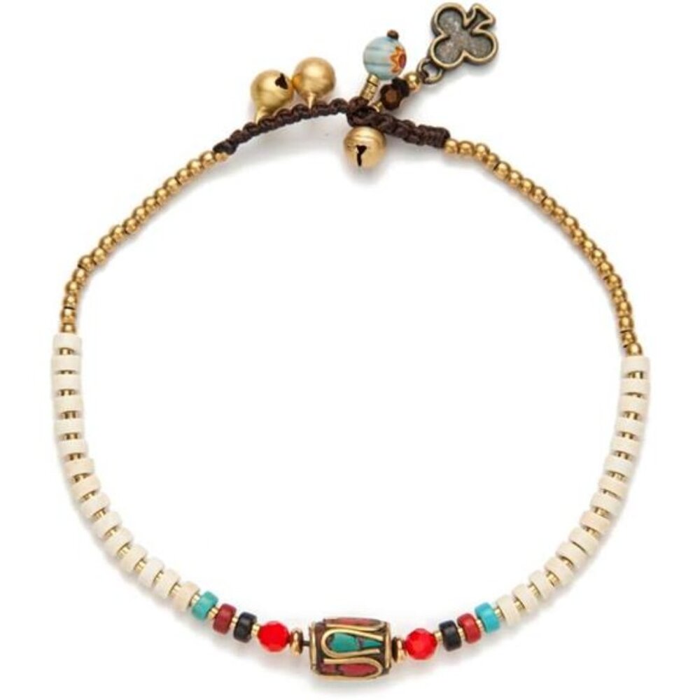 Bohemian Ankle Bracelets for Women Teen Girls, Handmade Natural Stone